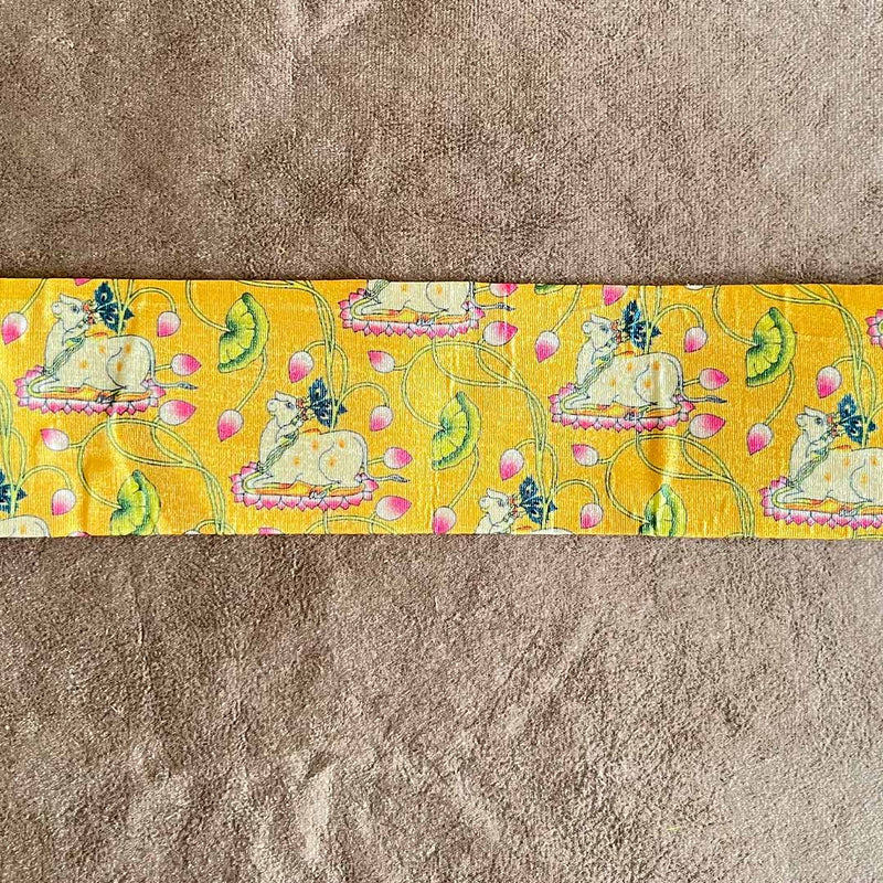 Yellow Color Pichwai Print Toran Patta (Base)