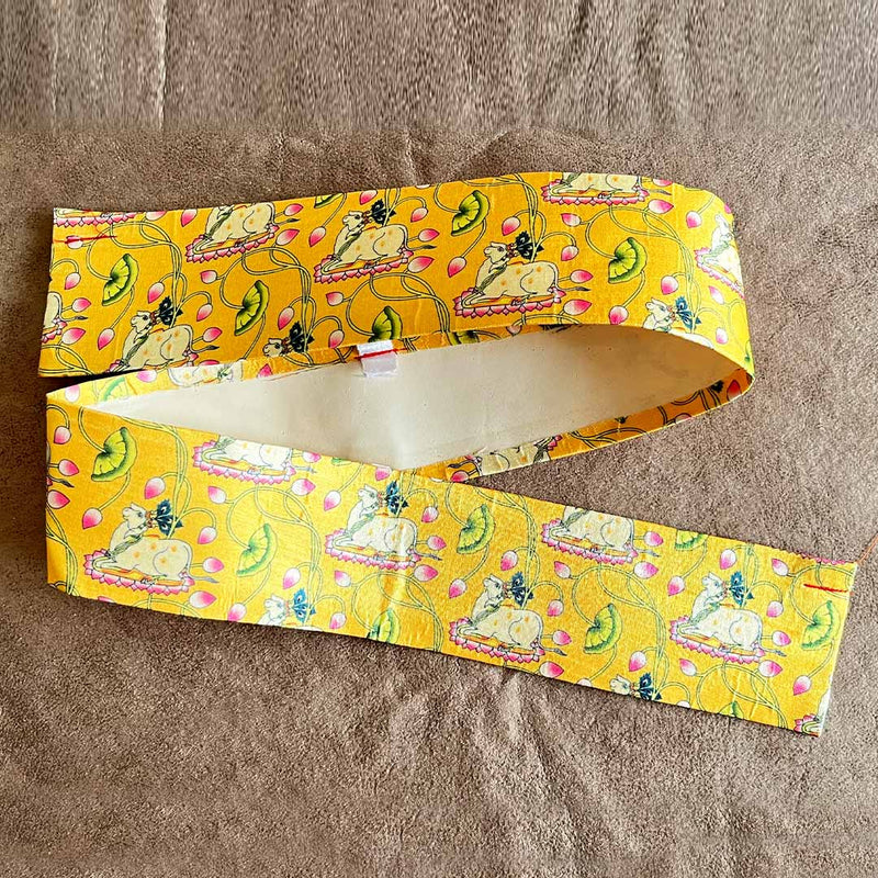 Yellow Color Pichwai Print Toran Patta (Base)