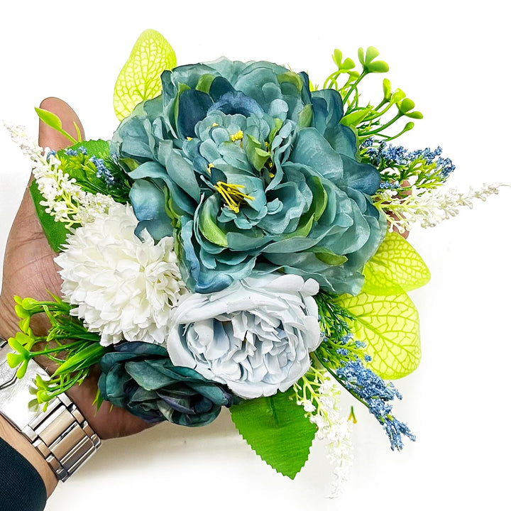 Shade Of Blue Color Broad Size Flower Bunch Pack Of 2 for Trousseau & Gift Packaging, Wedding & Festive Decoration