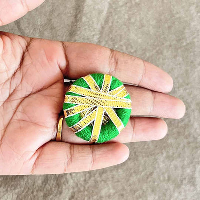 1.5 Inches Green Color Gota Chakra Ring Pack Of 10