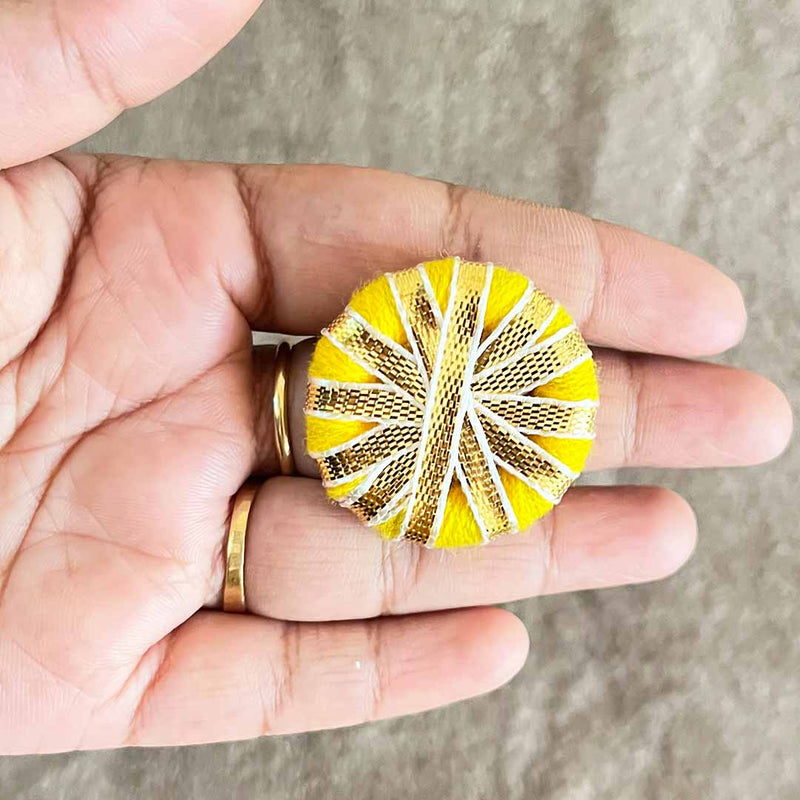 1.5 Inches Yellow Color Gota Chakra Ring Pack Of 10