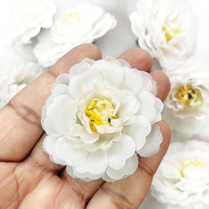 Multi Color Peony Flower Head Artificial Pack of 20 (5.5cm) for Home, Gift, Christmas,Valentine, Mandir Pooja Table, Cake Decor, Bouquet Making Decoration