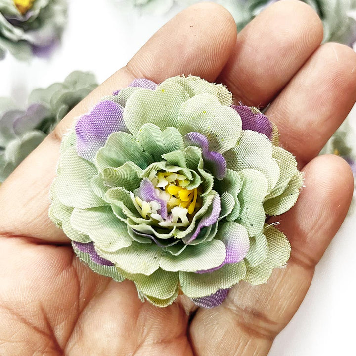 Multi Color Peony Flower Head Artificial Pack of 20 (5.5cm) for Home, Gift, Christmas,Valentine, Mandir Pooja Table, Cake Decor, Bouquet Making Decoration