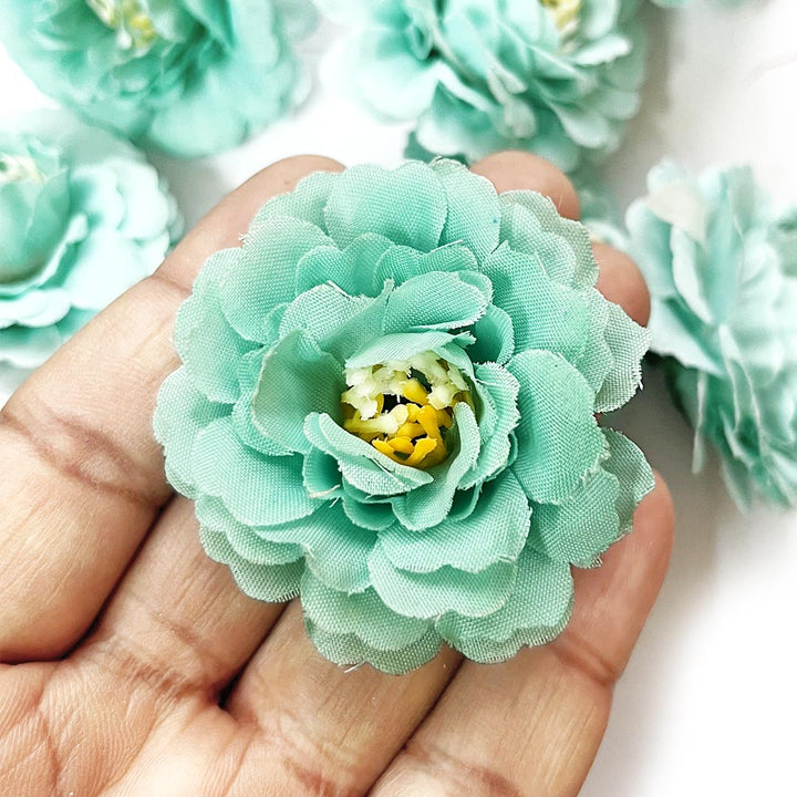 Multi Color Peony Flower Head Artificial Pack of 20 (5.5cm) for Home, Gift, Christmas,Valentine, Mandir Pooja Table, Cake Decor, Bouquet Making Decoration