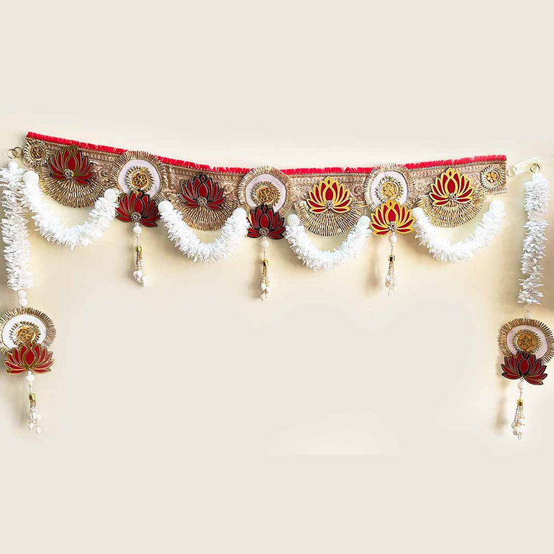 Handcrafted Toran With Side Hanging for Door/Pooja Ghar Decoration Design 2