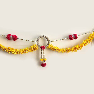 Yellow & Red Color Toran for Door/Pooja Ghar Decoration