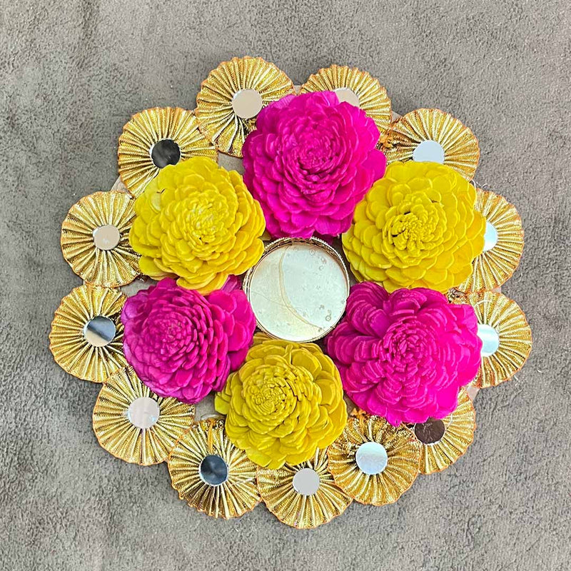 Pink & Yellow Color Tealight Mat Design_2