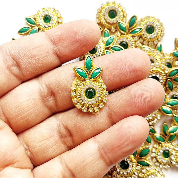 Flower Shape Kundan Patch for Saree, Blouse, Lehanga, Dupatta, Embroidery Work, Laddu Goopal Dress Decoration, DIY Art & Craft pack of 20