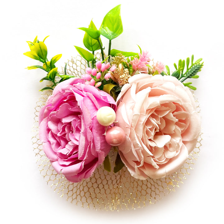2 Cabbage Rose Bunch Set of 4 for Trousseau Packing, Ready to use Flower Brooch Hamper for Decoration