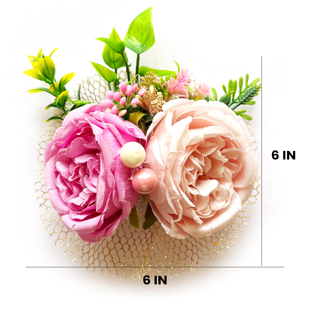 2 Cabbage Rose Bunch Set of 4 for Trousseau Packing, Ready to use Flower Brooch Hamper for Decoration