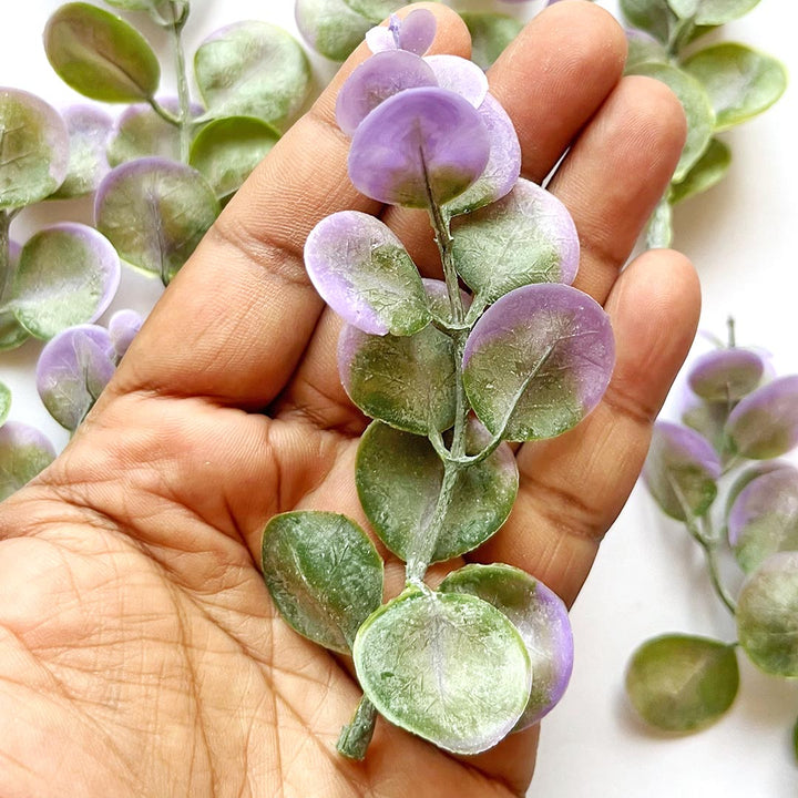 Artificial Lavender Color  Eucalyptus Leaf For DIY Wreath Crown Garland Decor Accessory Pack of 12