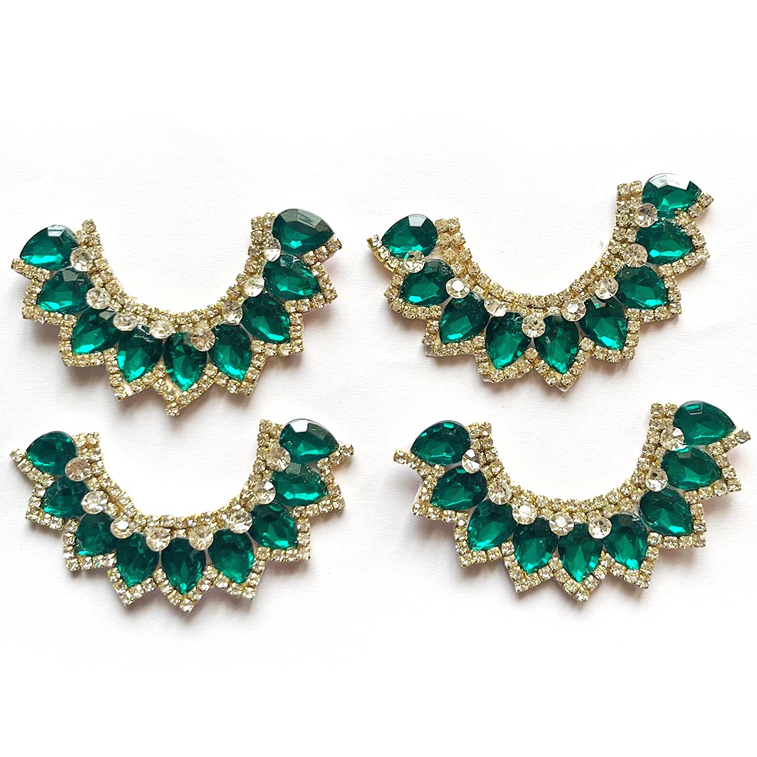 Decorative Fancy Stone Kundan Patch Necklace Set of 4 For Goddess & Laddu Gopal Dress Decoration
