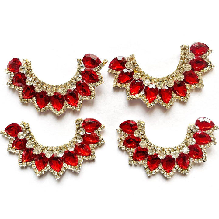 Decorative Fancy Stone Kundan Patch Necklace Set of 4 For Goddess & Laddu Gopal Dress Decoration
