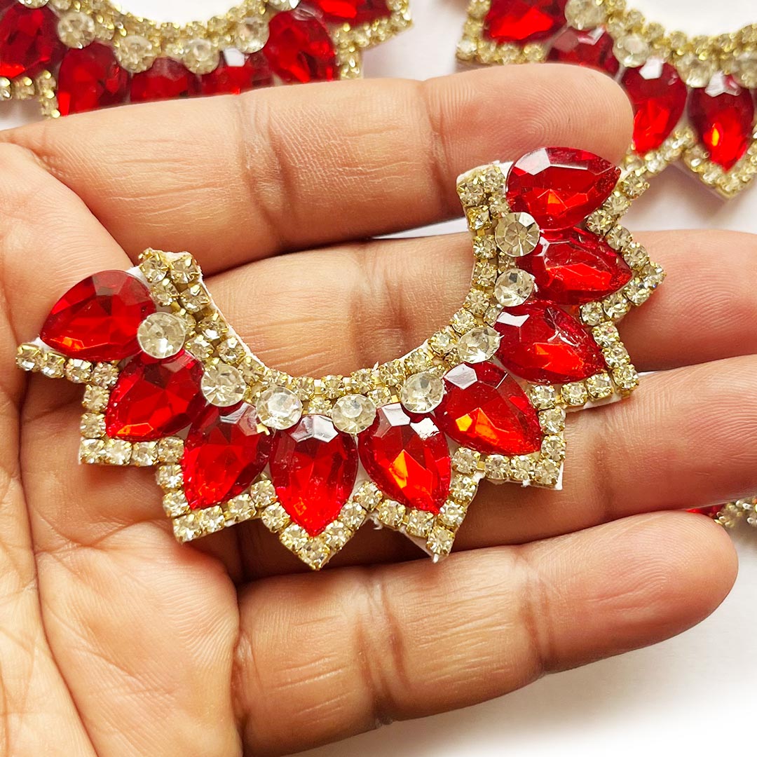 Decorative Fancy Stone Kundan Patch Necklace Set of 4 For Goddess & Laddu Gopal Dress Decoration
