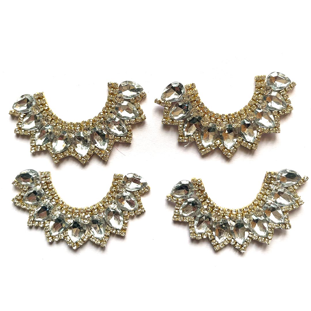 Decorative Fancy Stone Kundan Patch Necklace Set of 4 For Goddess & Laddu Gopal Dress Decoration