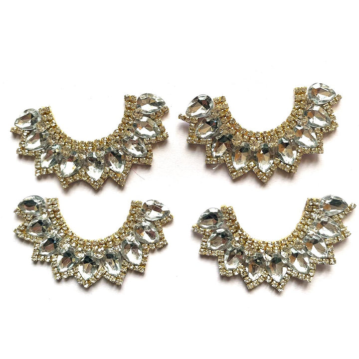 Decorative Fancy Stone Kundan Patch Necklace Set of 4 For Goddess & Laddu Gopal Dress Decoration
