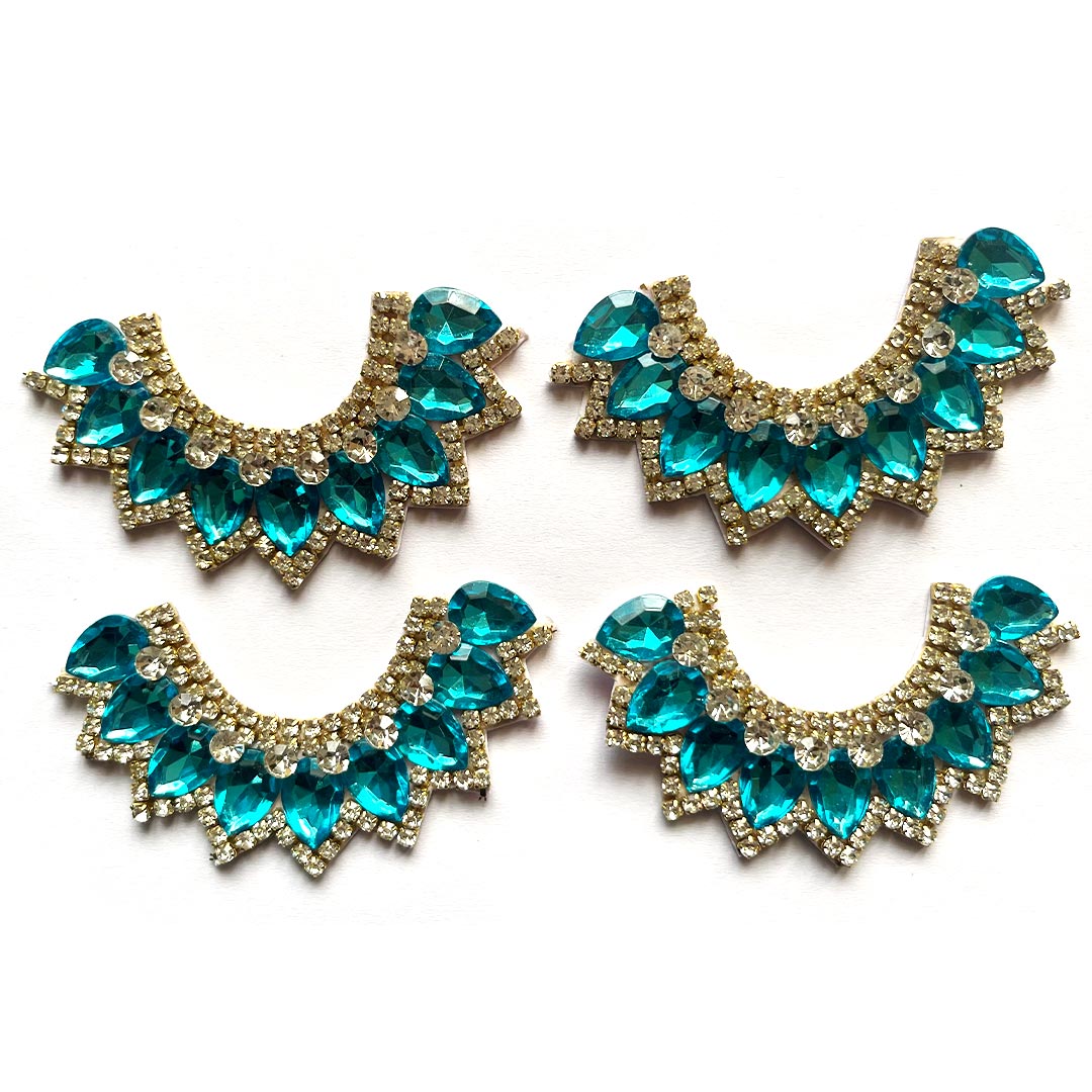Decorative Fancy Stone Kundan Patch Necklace Set of 4 For Goddess & Laddu Gopal Dress Decoration