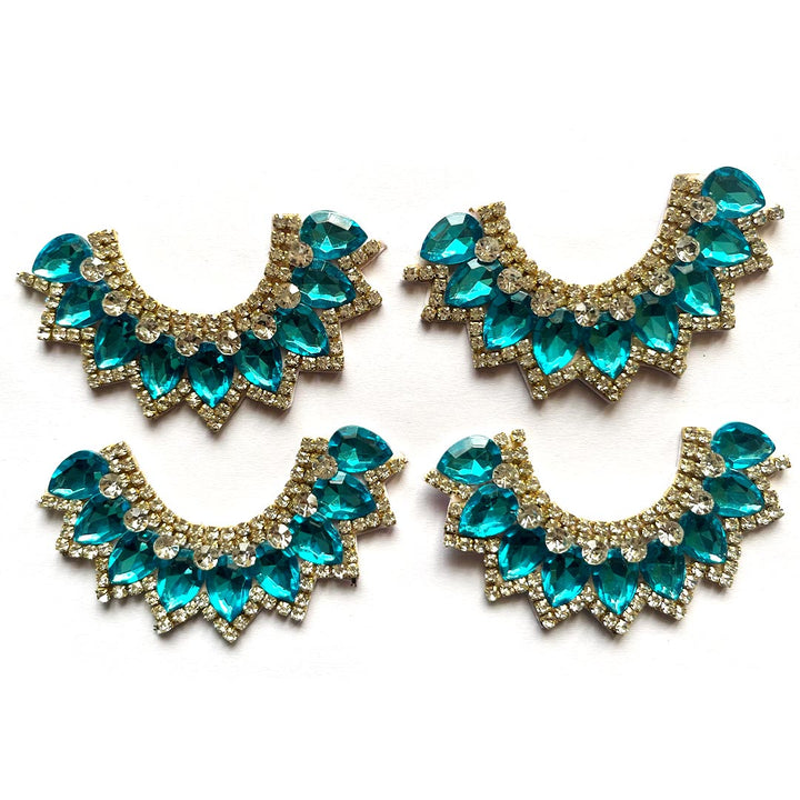 Decorative Fancy Stone Kundan Patch Necklace Set of 4 For Goddess & Laddu Gopal Dress Decoration