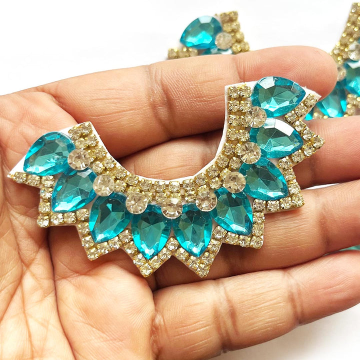 Decorative Fancy Stone Kundan Patch Necklace Set of 4 For Goddess & Laddu Gopal Dress Decoration