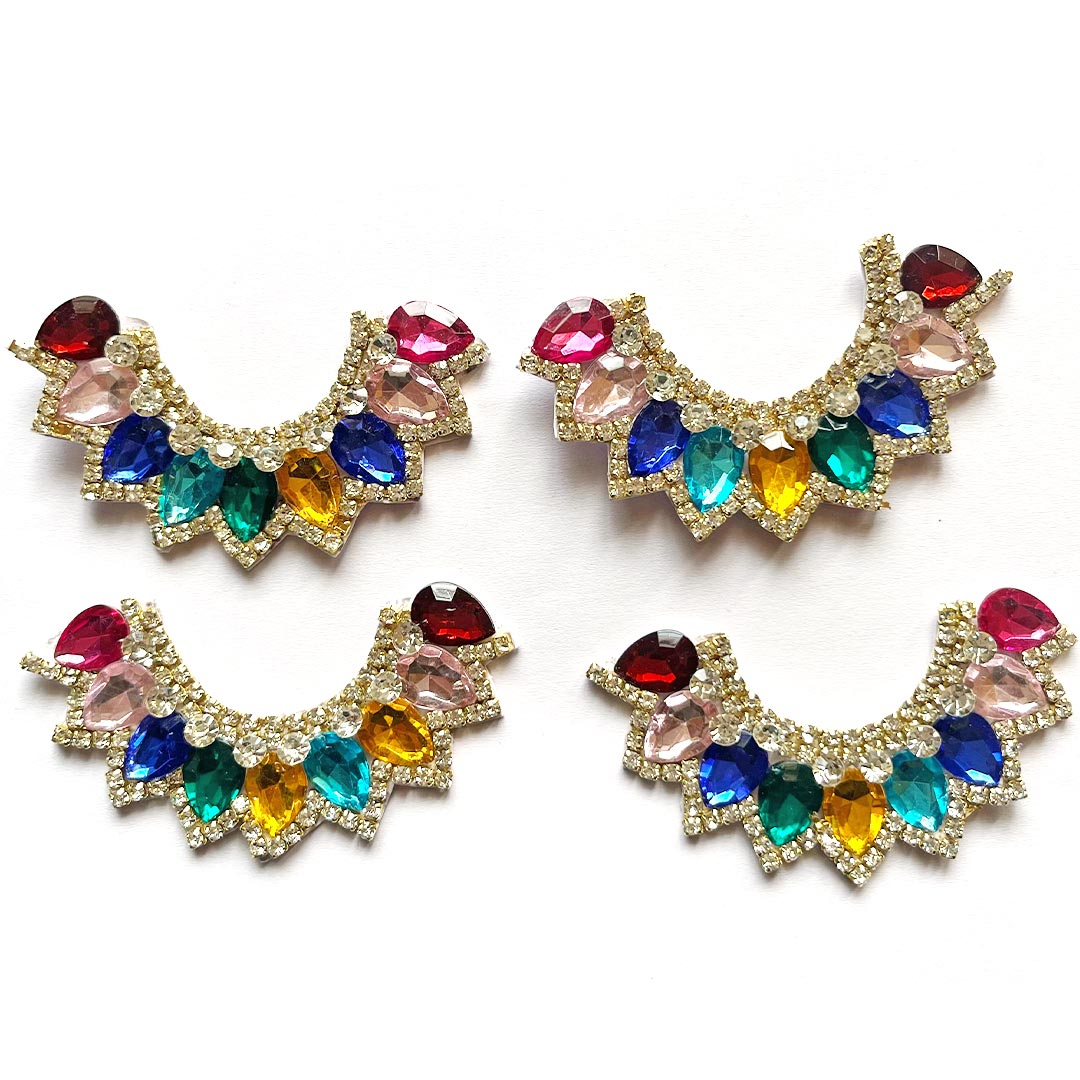 Decorative Fancy Stone Kundan Patch Necklace Set of 4 For Goddess & Laddu Gopal Dress Decoration