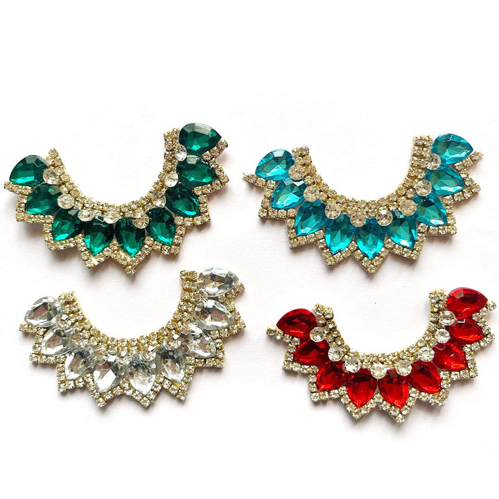 Decorative Fancy Stone Kundan Patch Necklace Set of 4 For Goddess & Laddu Gopal Dress Decoration