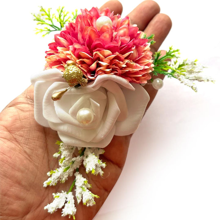 Carnation with foam Flower Bunch Pack of 4 for Decoration, Trousseau Packing, home decor, wedding arrangements, hampers, special gift wrapping