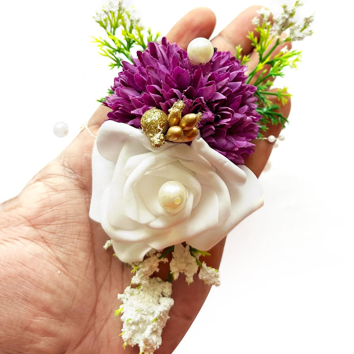 Carnation with foam Flower Bunch Pack of 4 for Decoration, Trousseau Packing, home decor, wedding arrangements, hampers, special gift wrapping