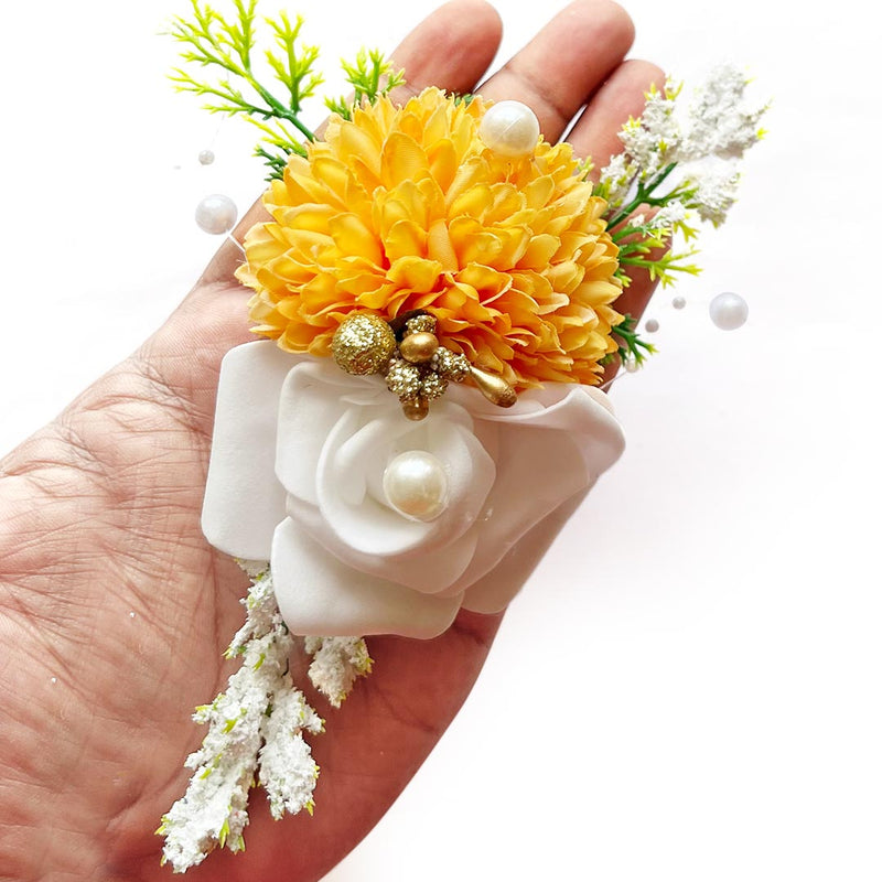 Carnation with foam Flower Bunch Pack of 4 for Decoration, Trousseau Packing, home decor, wedding arrangements, hampers, special gift wrapping