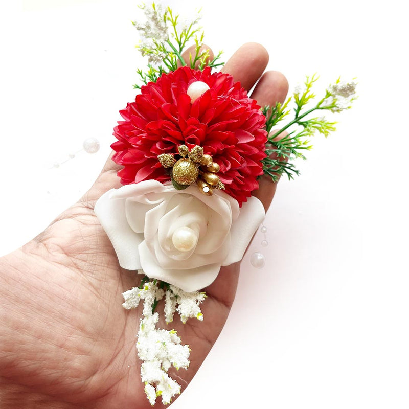 Carnation with foam Flower Bunch Pack of 4 for Decoration, Trousseau Packing, home decor, wedding arrangements, hampers, special gift wrapping