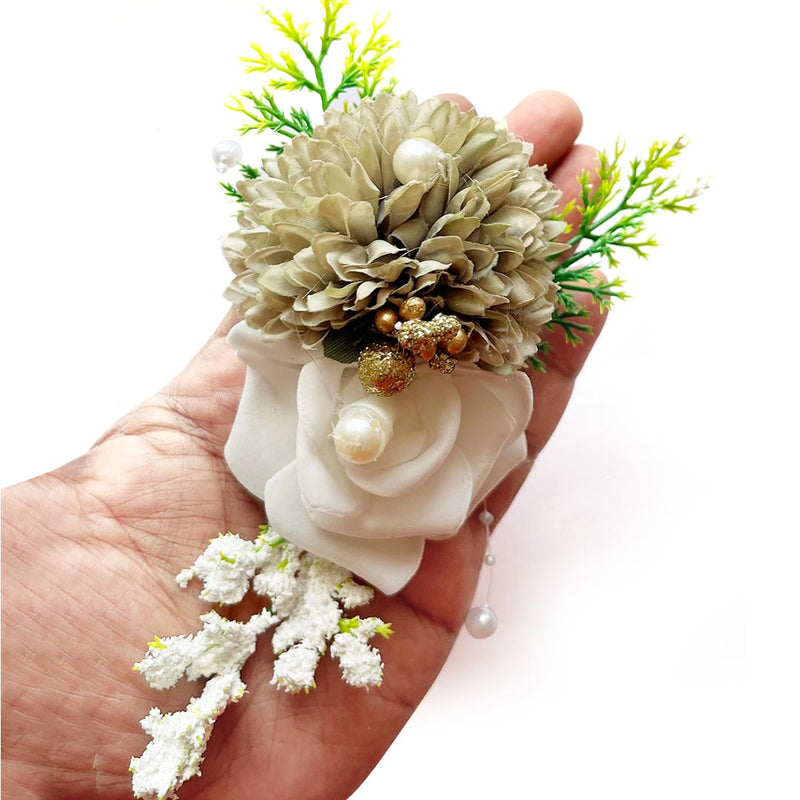 Carnation with foam Flower Bunch Pack of 4 for Decoration, Trousseau Packing, home decor, wedding arrangements, hampers, special gift wrapping