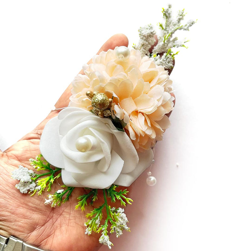 Carnation with foam Flower Bunch Pack of 4 for Decoration, Trousseau Packing, home decor, wedding arrangements, hampers, special gift wrapping