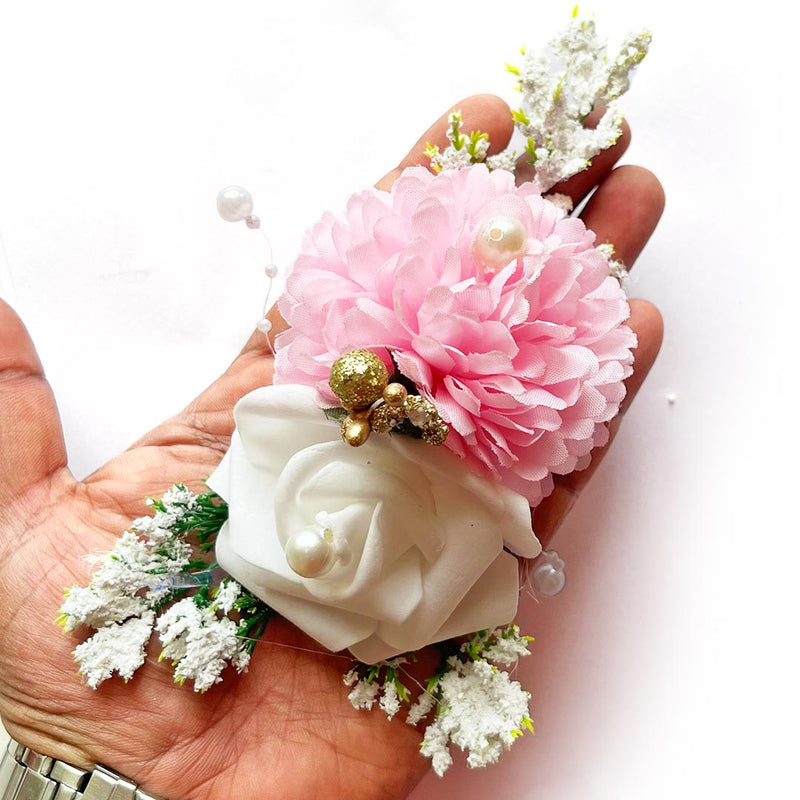 Carnation with foam Flower Bunch Pack of 4 for Decoration, Trousseau Packing, home decor, wedding arrangements, hampers, special gift wrapping