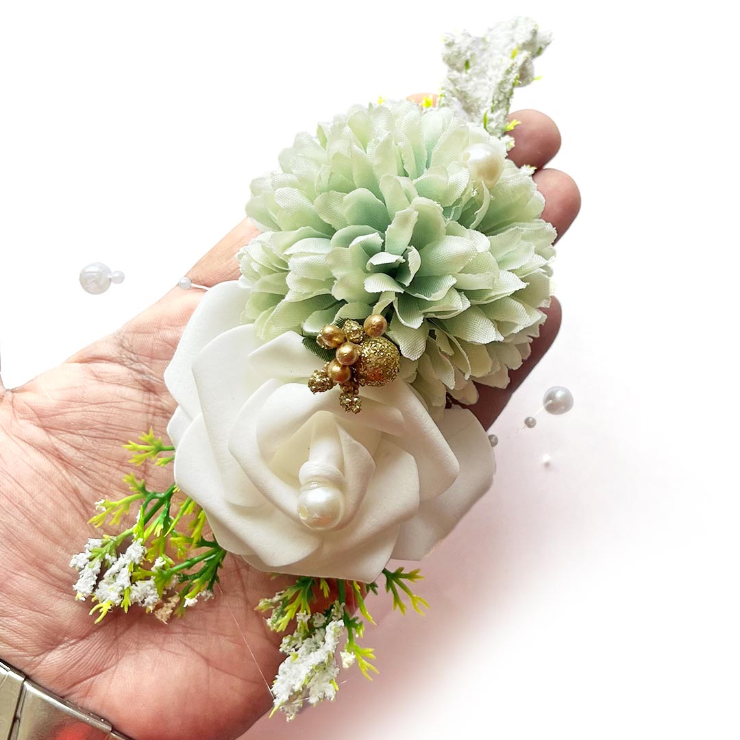 Carnation with foam Flower Bunch Pack of 4 for Decoration, Trousseau Packing, home decor, wedding arrangements, hampers, special gift wrapping