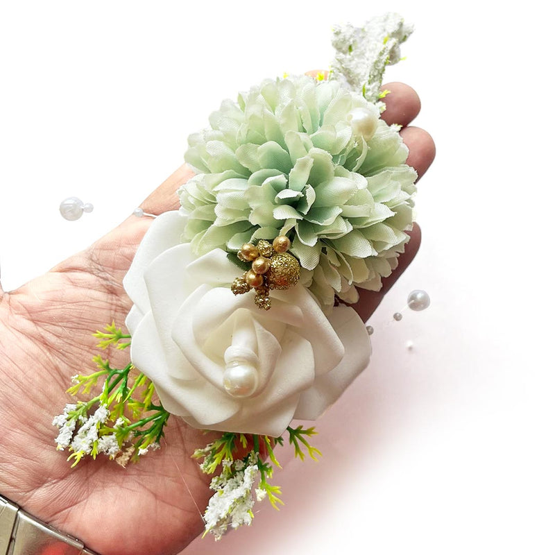 Carnation with foam Flower Bunch Pack of 4 for Decoration, Trousseau Packing, home decor, wedding arrangements, hampers, special gift wrapping