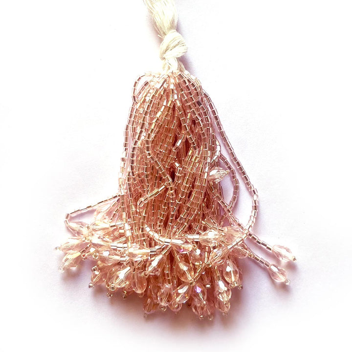 Rose Gold Glass Beads Tassel Pack Of 10 For Home Decoration & Diy Art Craft