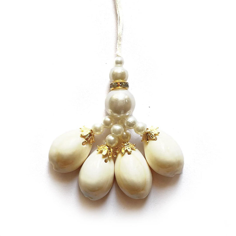 White Fancy Designer Kaudi Shell Pearl Multi-Purpose Women&