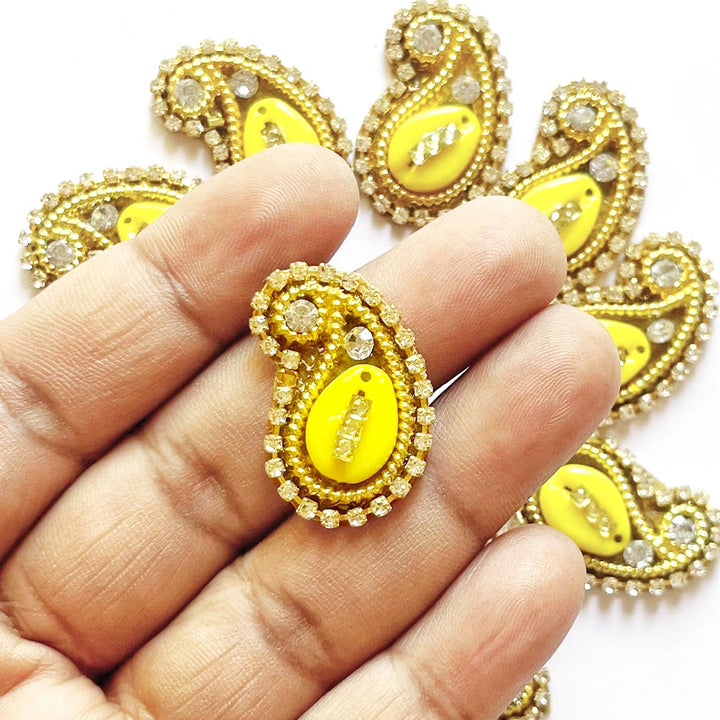Kaudi Paisley Shape Appliqué Booti Patches – Pack of 25 | Decorative Craft Embellishments for Laddu Gopal Dress, Blouses, DIY Art & Embroidery Work