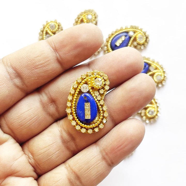Kaudi Paisley Shape Appliqué Booti Patches – Pack of 25 | Decorative Craft Embellishments for Laddu Gopal Dress, Blouses, DIY Art & Embroidery Work