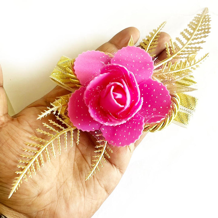 Foam Rose Bunch pack of 6 for Trousseau Packing, Ready to use Flower Brooch Hamper for Decoration