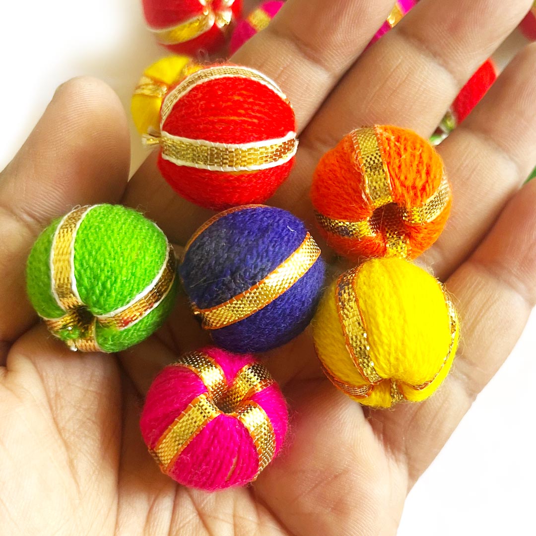 Gota Woolen Ball Beads Set of 25 for Toran Home Decoration, DIY Art & Crafts