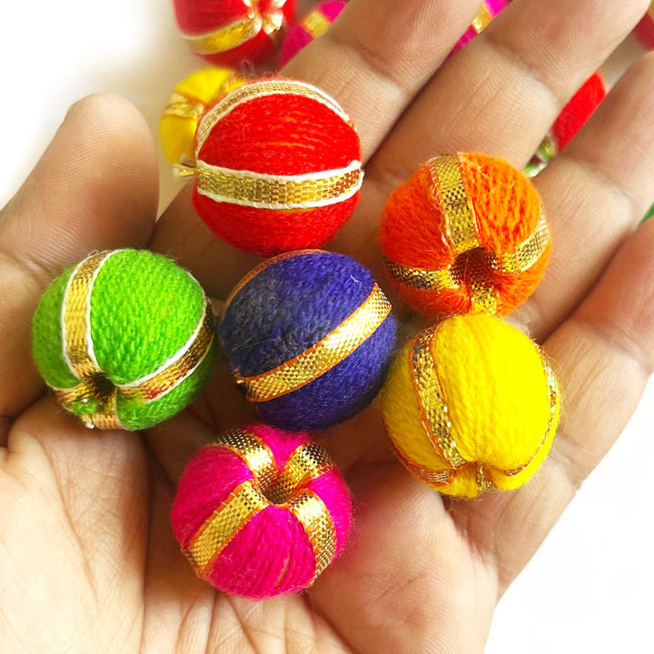Gota Woolen Ball Beads Set of 25 for Toran Home Decoration, DIY Art & Crafts