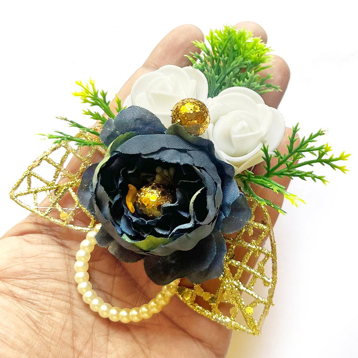 Big Peony & two Foam Flower Bunch Pack Of 4 for Trousseau Gift & Hamper Packaging, Wedding & Festive Decoration
