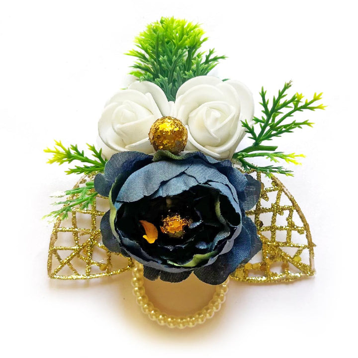 Big Peony & two Foam Flower Bunch Pack Of 4 for Trousseau Gift & Hamper Packaging, Wedding & Festive Decoration