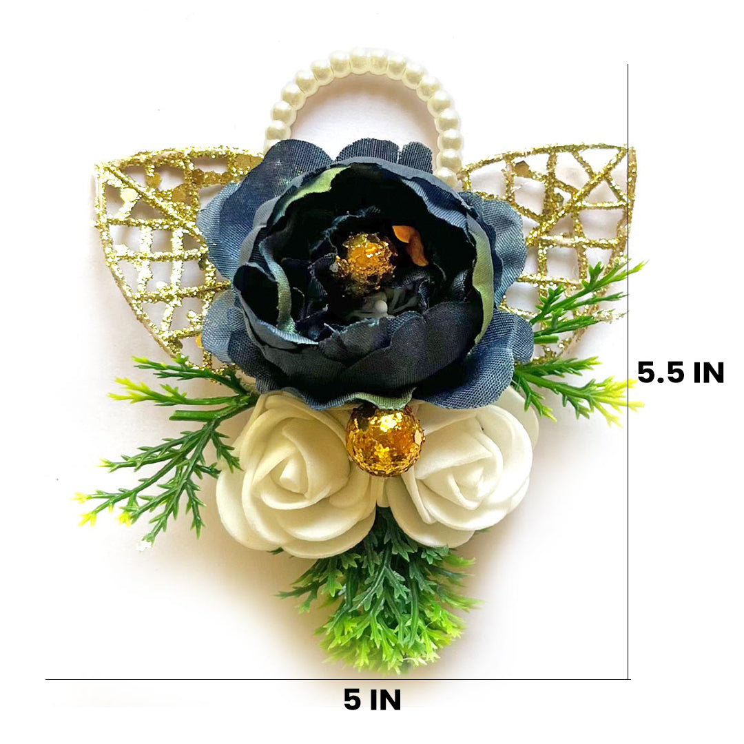 Big Peony & two Foam Flower Bunch Pack Of 4 for Trousseau Gift & Hamper Packaging, Wedding & Festive Decoration