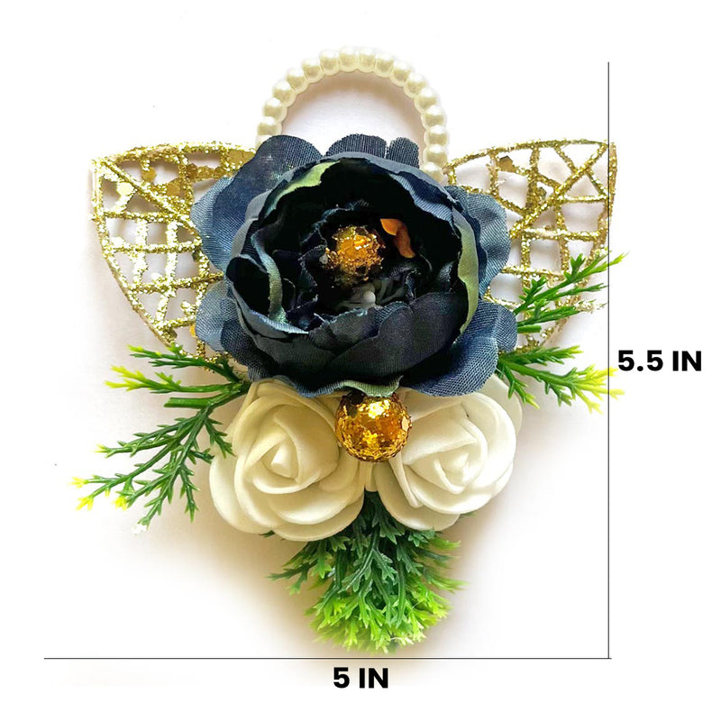 Big Peony & two Foam Flower Bunch Pack Of 4 for Trousseau Gift & Hamper Packaging, Wedding & Festive Decoration