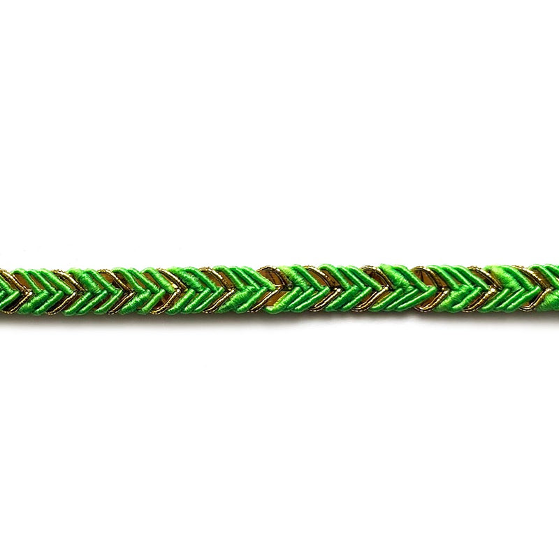 Parrot Green & Golden Color Braided Lace - 9mtrs for Fancy Suit, Decorative Saree and Dupatta, Luxury Lehnga