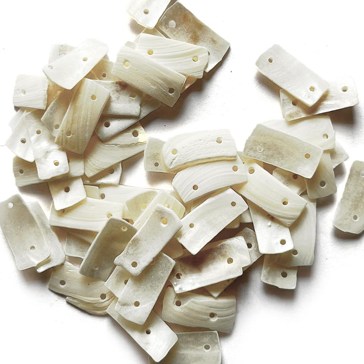 Sea Shell Mother of Pearl Two Hole Rectangle Buttons Set of 25 For Sewing, suit, shirt and Crafting