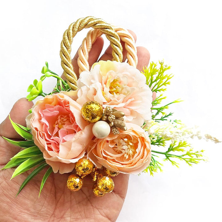 Rope Cord 3 Flower Bunch Pack Of 4 for Trousseau &amp; Gift Packaging, Wedding &amp; Festive Decoration