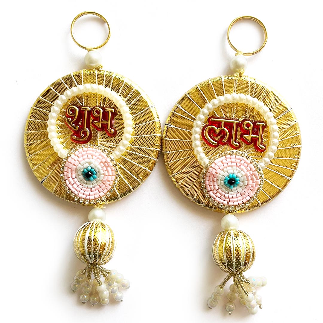 Shubh Labh Evil Eye Hanging Pair For Home Decoration & Festive D1