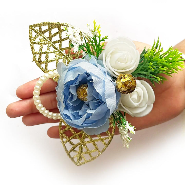 Big Peony & two Foam Flower Bunch Pack Of 4 for Trousseau Gift & Hamper Packaging, Wedding & Festive Decoration